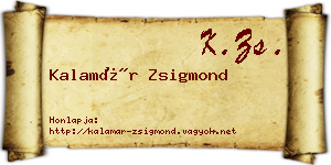 Kalamár Zsigmond névjegykártya