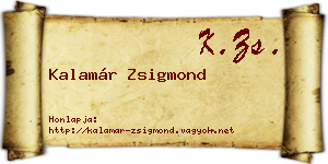Kalamár Zsigmond névjegykártya